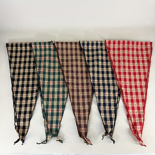 Bohemian Plaid Scarf – Lightweight Cotton Square Scarf