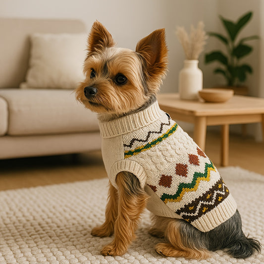 Classic Knit Christmas Pet Sweater – Soft & Cozy Turtleneck Design