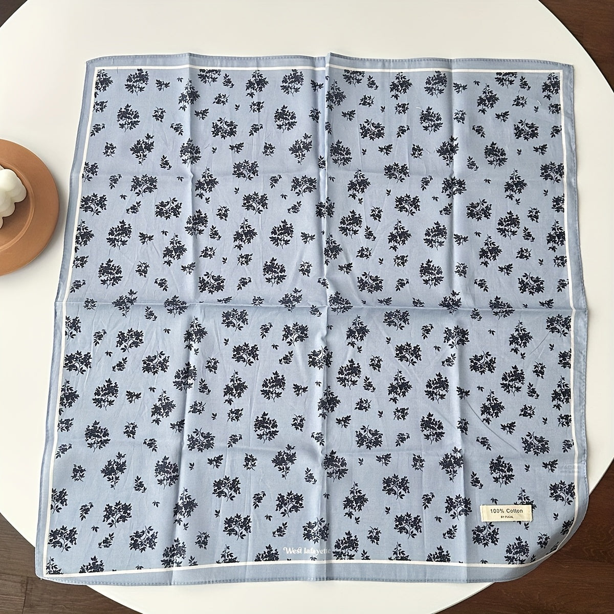 Vintage Cotton Square Scarf – Lightweight Dog Print Design