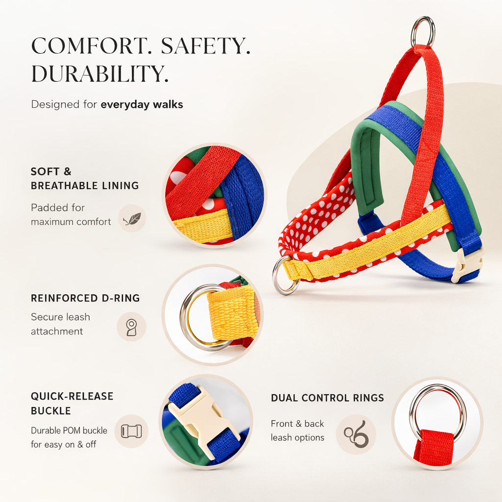 Dog Harness & Leash Set "Good Vibes"