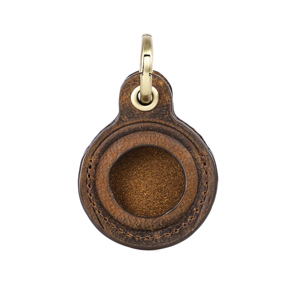 Genuine Leather AirTag Holder for Dog Collar