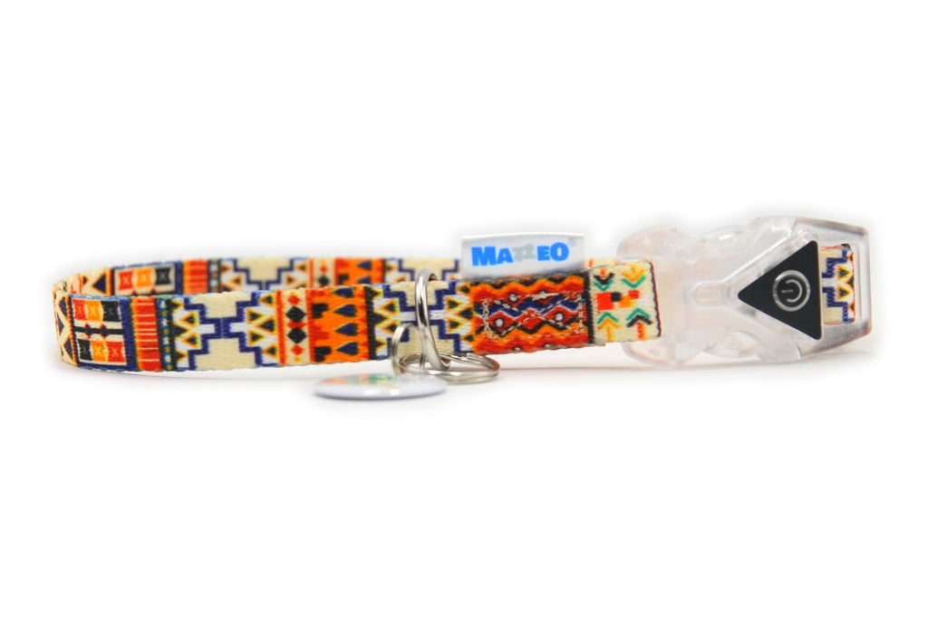 Dog Collar With a Plastic LED Buckle - Boho