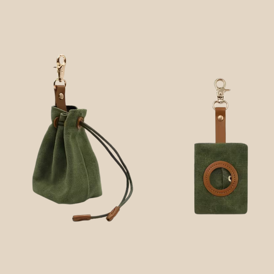 Dog Food & Waste Bag Combo – Portable Pet Pouch Set (2 pcs)