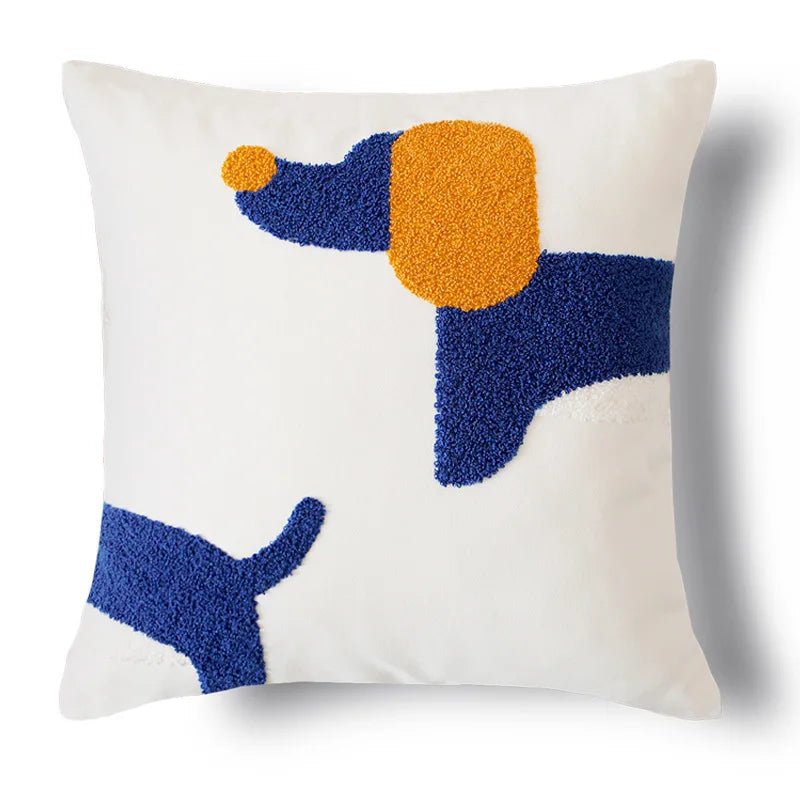 Housse de coussin décorative chien
