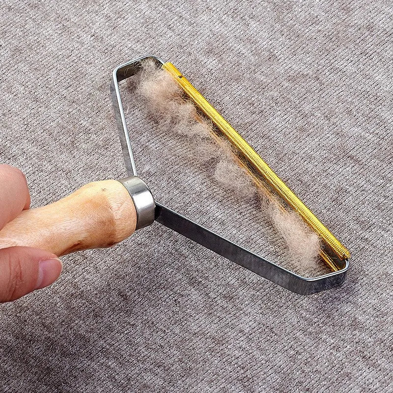 Tierhaarentferner Bürste – Edelstahl & Holz Haar- & Fusselentferner