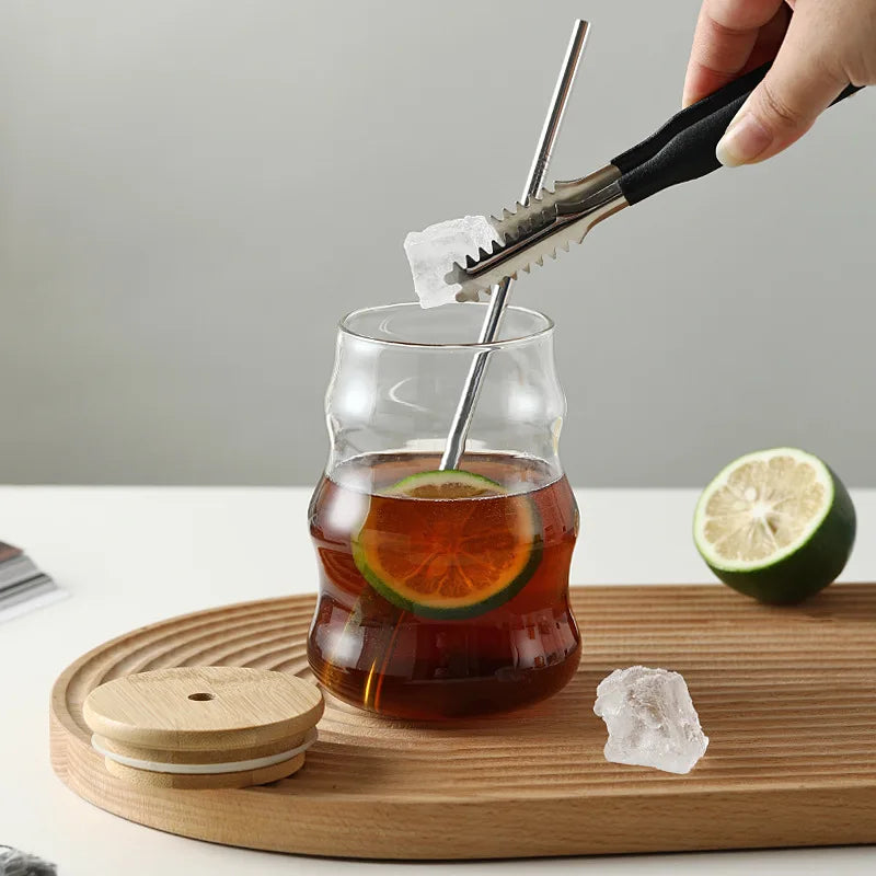 Glass Tumbler with Straw & Bamboo Lid