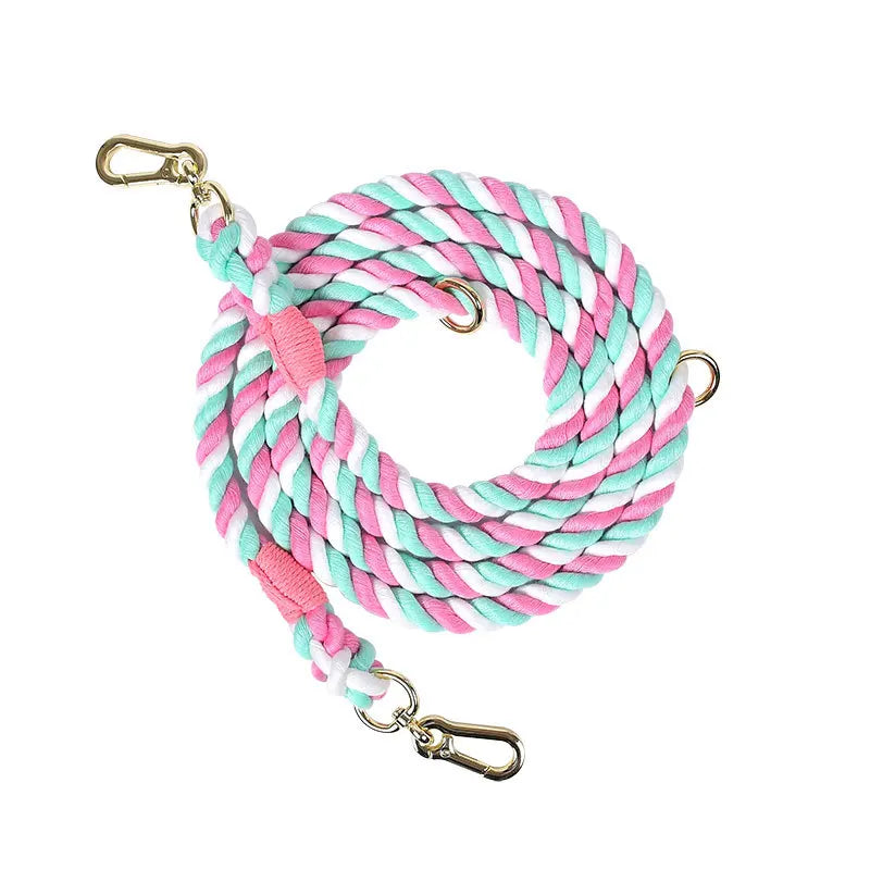 Dog Leash - Soft Cotton Rainbow