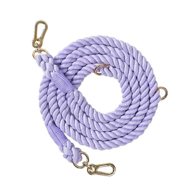 Dog Leash - Soft Cotton Rainbow