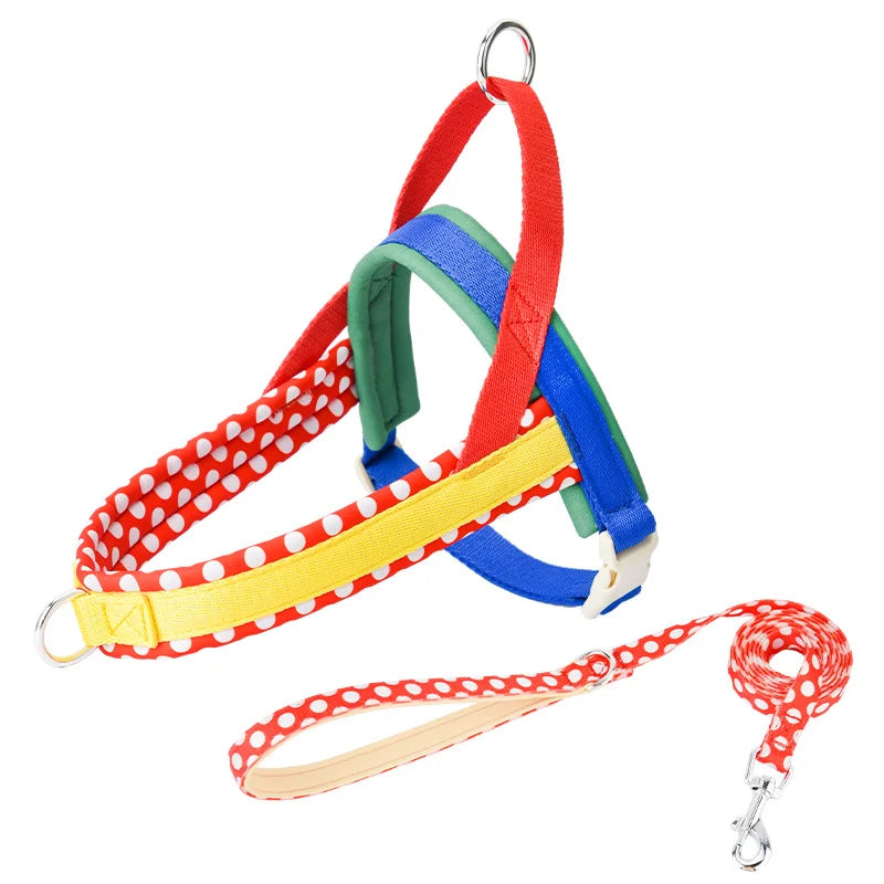Dog Harness & Leash Set "Good Vibes"