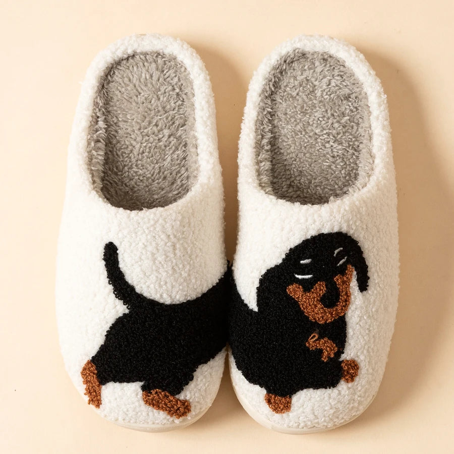 Chaussons en peluche Teckel