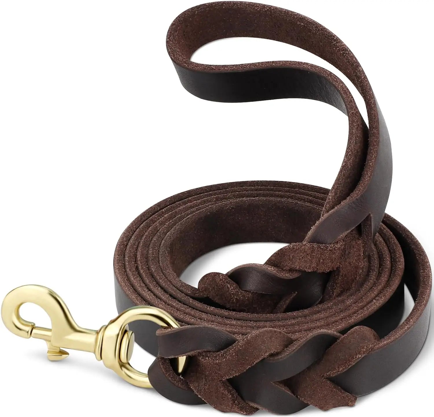 Genuine Leather Braided Dog Leash