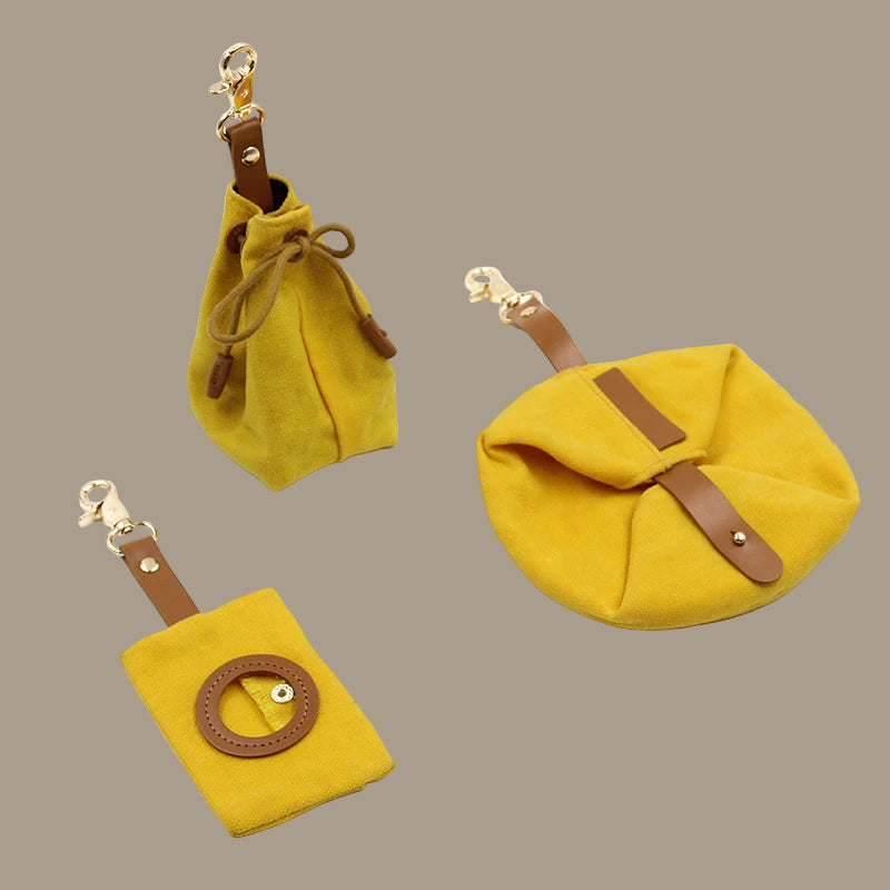 Canvas Dog Food & Water Bowl Set with Poop Bag