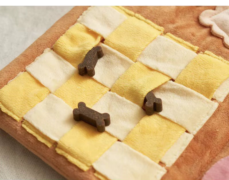 Dog Snuffle Mat Puzzle Toy "Menu" – Slow Feeder Plush Enrichment Toy for Dogs