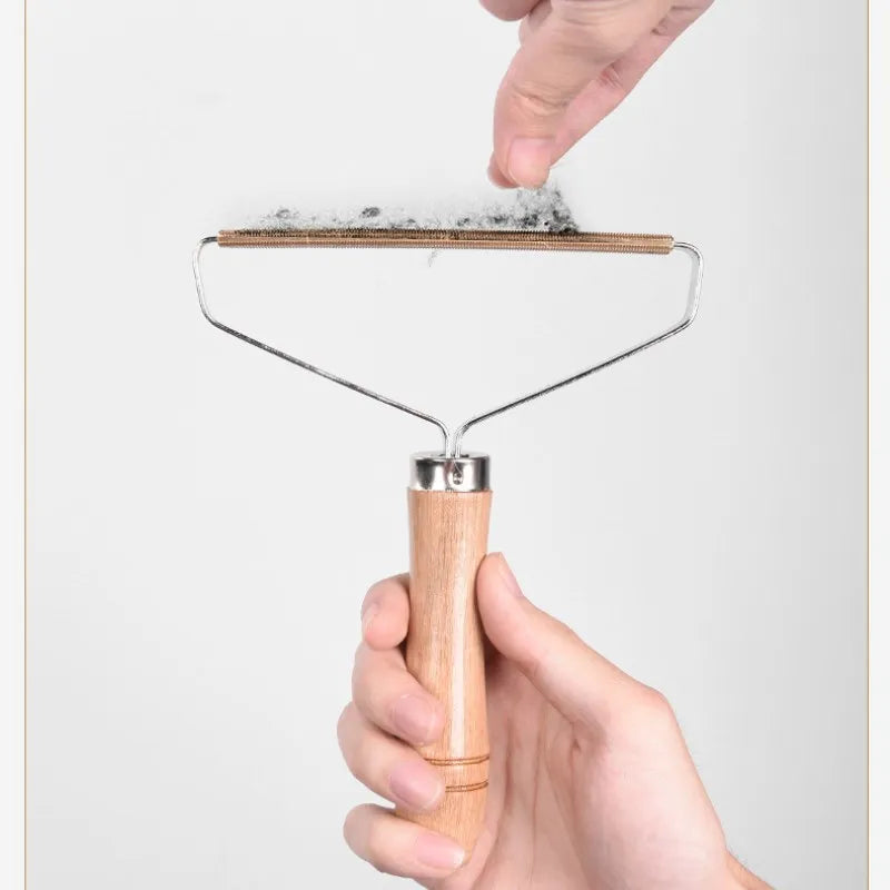 Pet Hair Remover Brush – Wooden & Stainless Steel