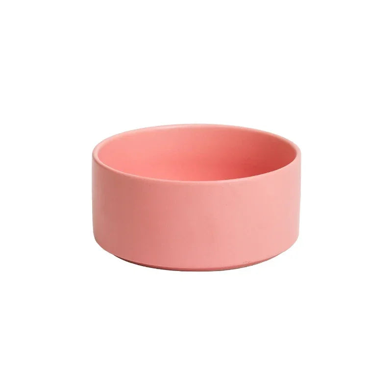 Ceramic Pet Bowl with Wooden Stand – Elevated Food & Water Bowl