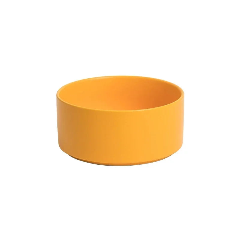 Ceramic Pet Bowl with Wooden Stand – Elevated Food & Water Bowl