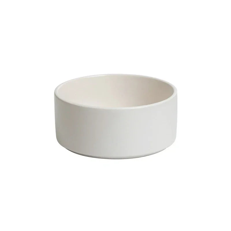 Ceramic Pet Bowl with Wooden Stand – Elevated Food & Water Bowl