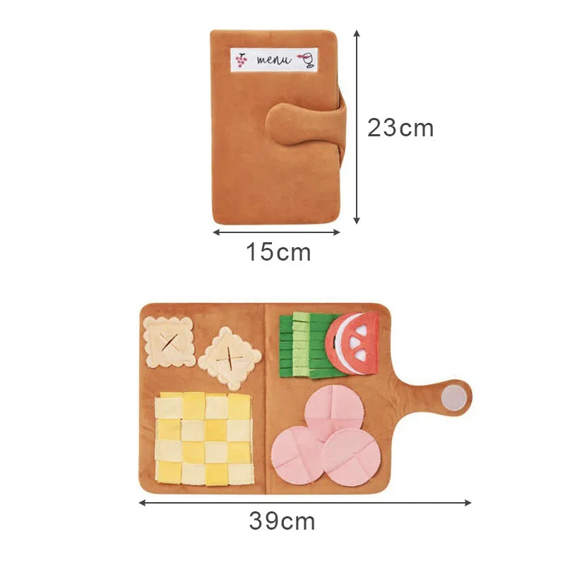 Dog Snuffle Mat Puzzle Toy "Menu" – Slow Feeder Plush Enrichment Toy for Dogs