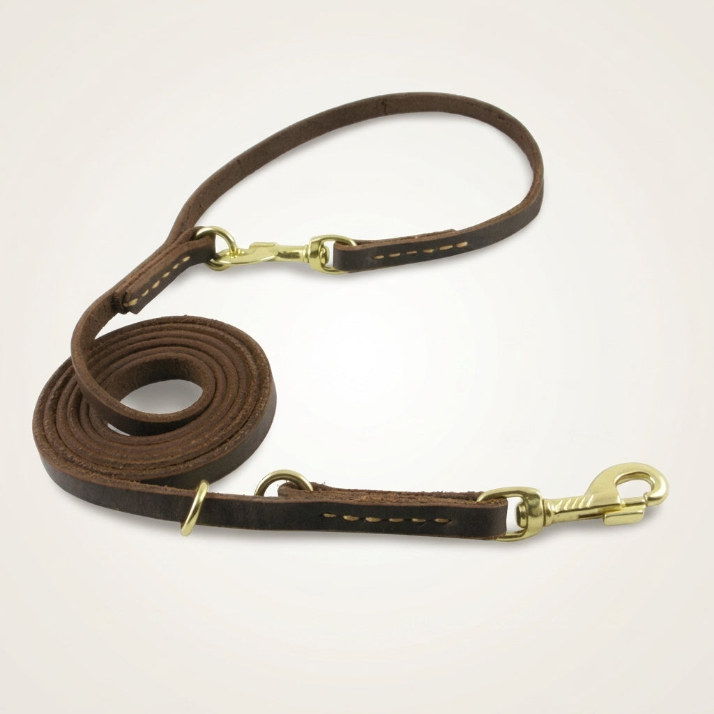 Genuine Leather Hands-Free Dog Leash – 7 Functions