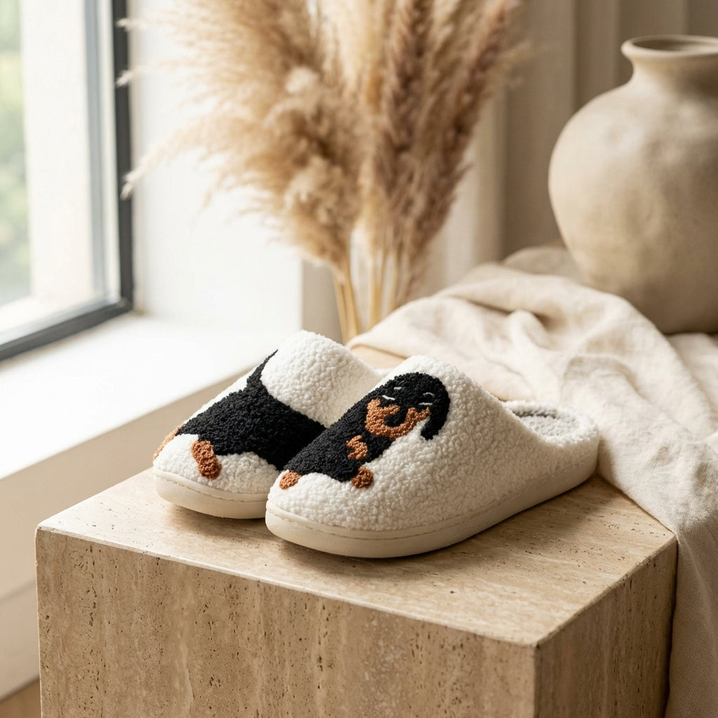 Chaussons en peluche Teckel