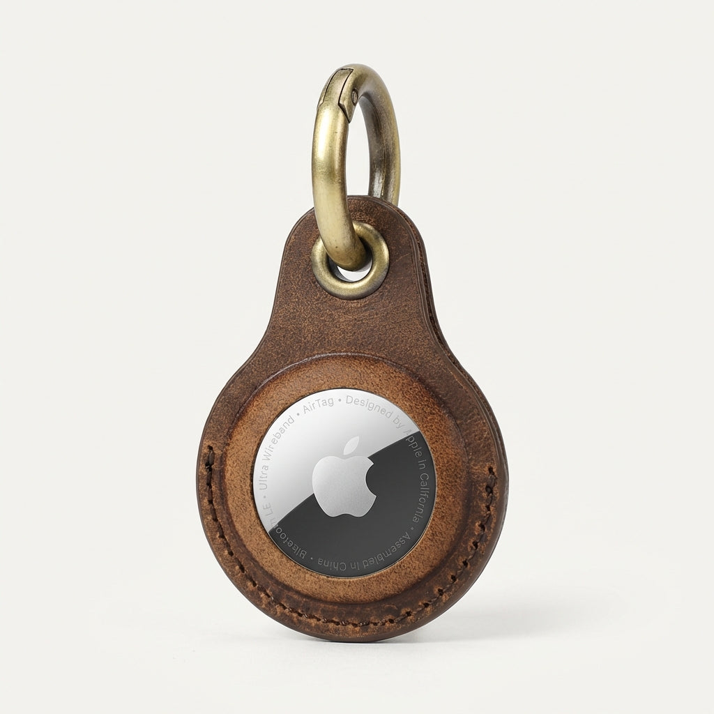 Genuine Leather AirTag Holder for Dog Collar